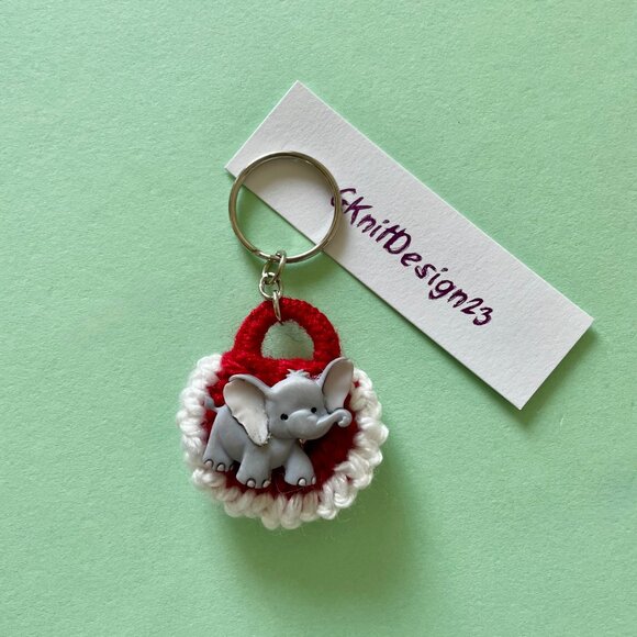 Little Keychain Charm, Crochet Handmade Backpack Charm - Picture 7 of 8